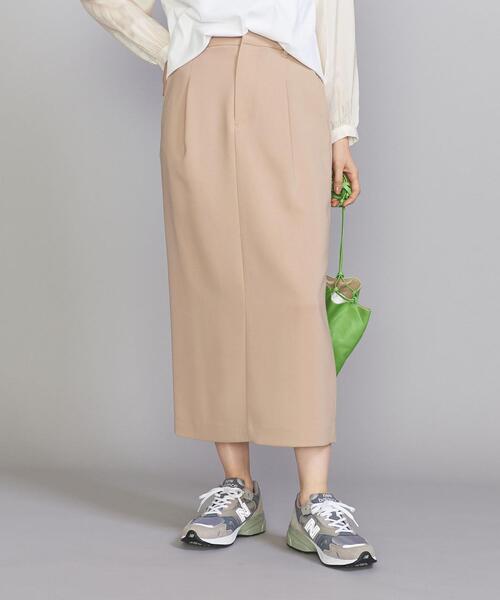 BEAUTY&YOUTH UNITED ARROWS（ビューティーアンドユースユナイテッドアローズ）の「BY タック タイト ロングスカート -ウォッシャブル-（スカート・レディース・ベージュ/ライム/ブラック・M/S）」の3枚目の写真
