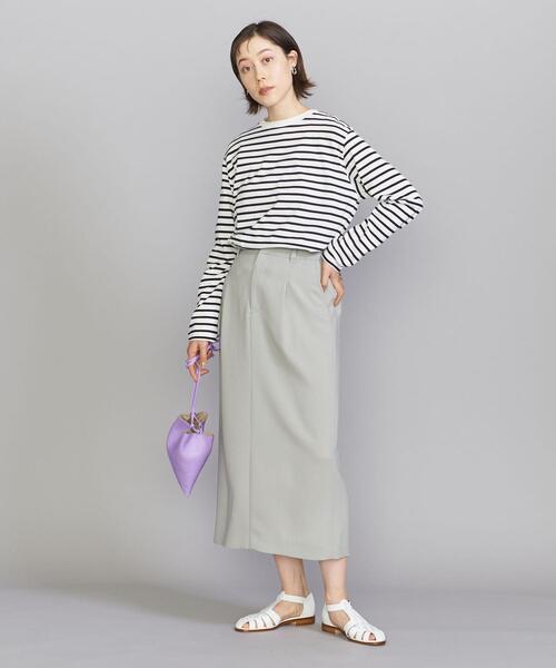 BEAUTY&YOUTH UNITED ARROWS（ビューティーアンドユースユナイテッドアローズ）の「BY タック タイト ロングスカート -ウォッシャブル-（スカート・レディース・ベージュ/ライム/ブラック・M/S）」の9枚目の写真