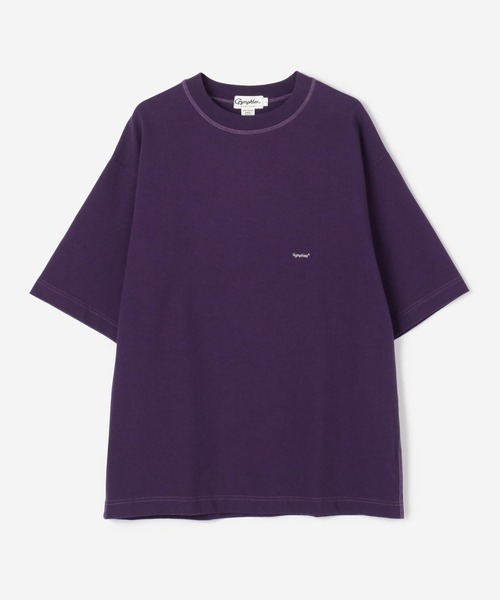 GYMPHLEX（ジムフレックス）の「Gymphlex | ロゴ刺繍 半袖ビッグTシャツ MEN（Tシャツ/カットソー・メンズ・ライトグレー/パープル/ネイビー/オフホワイト/サックスブルー/グリーン・MEDIUM/LARGE）」の6枚目の写真