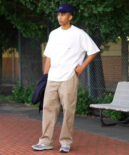 GYMPHLEX（ジムフレックス）の「Gymphlex | ロゴ刺繍 半袖ビッグTシャツ MEN（Tシャツ/カットソー・メンズ・ライトグレー/パープル/ネイビー/オフホワイト/サックスブルー/グリーン・MEDIUM/LARGE）」の12枚目の写真