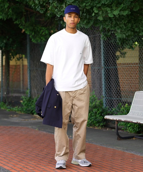 GYMPHLEX（ジムフレックス）の「Gymphlex | ロゴ刺繍 半袖ビッグTシャツ MEN（Tシャツ/カットソー・メンズ・ライトグレー/パープル/ネイビー/オフホワイト/サックスブルー/グリーン・MEDIUM/LARGE）」の22枚目の写真