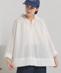 OMNES | リネンコットンボイルギャザーブラウス(シャツ/ブラウス)
