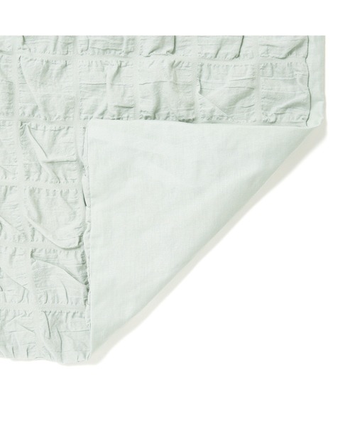 Francfranc（フランフラン）の「シアサッカー チェック 掛け布団カバー シングル ライトグリーン（寝具・レディース・ライトグリーン・FREE）」の3枚目の写真