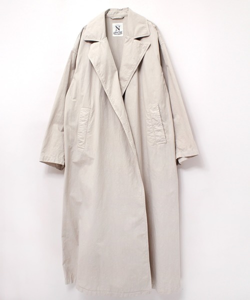 RNA-N（アールエヌエーエヌ）の「C0749 ＺＩＭＢＡＢＷＥ　ＣＯＴＴＯＮコート（ステンカラーコート・レディース・ライトグレー/ネイビー/カーキ・MEDIUM）」の4枚目の写真