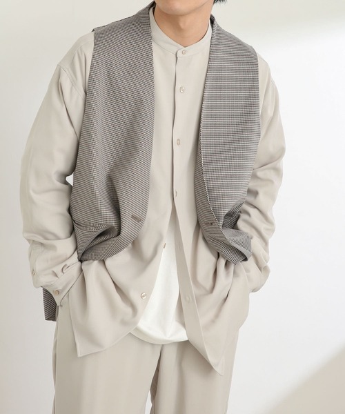 SENSE OF PLACE by URBAN RESEARCH（センスオブプレイスバイアーバンリサーチ）の「チェックダブルテーラードベスト（ベスト・メンズ・ベージュ・MEDIUM/LARGE）」の2枚目の写真