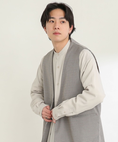 SENSE OF PLACE by URBAN RESEARCH（センスオブプレイスバイアーバンリサーチ）の「チェックダブルテーラードベスト（ベスト・メンズ・ベージュ・MEDIUM/LARGE）」の4枚目の写真