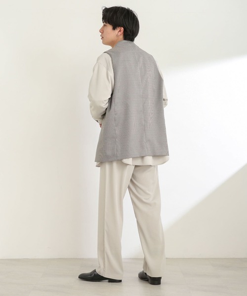 SENSE OF PLACE by URBAN RESEARCH（センスオブプレイスバイアーバンリサーチ）の「チェックダブルテーラードベスト（ベスト・メンズ・ベージュ・MEDIUM/LARGE）」の6枚目の写真