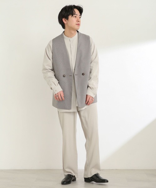 SENSE OF PLACE by URBAN RESEARCH（センスオブプレイスバイアーバンリサーチ）の「チェックダブルテーラードベスト（ベスト・メンズ・ベージュ・MEDIUM/LARGE）」の7枚目の写真