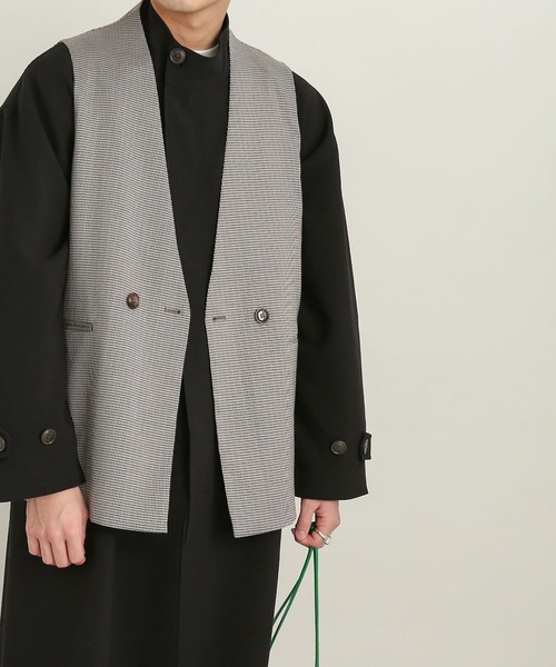 SENSE OF PLACE by URBAN RESEARCH（センスオブプレイスバイアーバンリサーチ）の「チェックダブルテーラードベスト（ベスト・メンズ・ベージュ・MEDIUM/LARGE）」の8枚目の写真