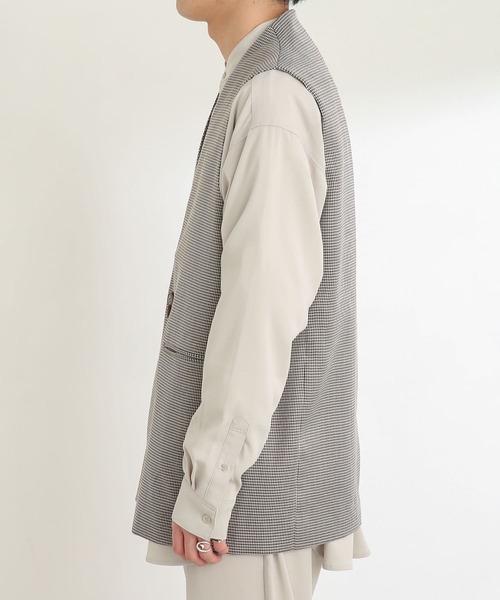 SENSE OF PLACE by URBAN RESEARCH（センスオブプレイスバイアーバンリサーチ）の「チェックダブルテーラードベスト（ベスト・メンズ・ベージュ・MEDIUM/LARGE）」の14枚目の写真