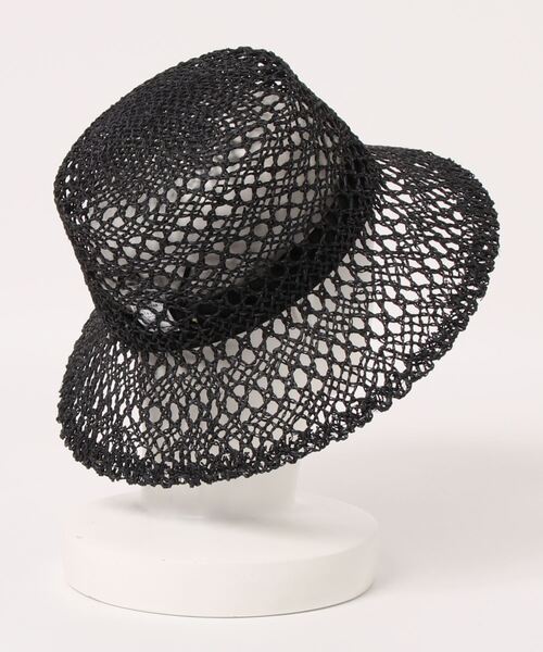 N.（N. Natural Beauty Basic）（エヌエヌナチュラルビューティーベーシック）の「[CASSELINI] 透かし編みバケットハット（ハット・レディース・ブラック/ベージュ・FREE）」の3枚目の写真