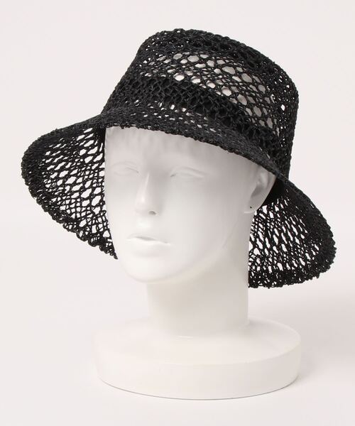 N.（N. Natural Beauty Basic）（エヌエヌナチュラルビューティーベーシック）の「[CASSELINI] 透かし編みバケットハット（ハット・レディース・ブラック/ベージュ・FREE）」の9枚目の写真