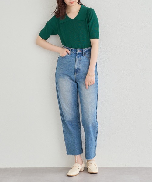 natural couture(ナチュラルクチュール)の「WEB限定/コーデを飾るトレンドアイテム ポロニット(ニット/セーター・レディース・オフホワイト/ブラック/グリーン・FREE)」の14枚目の写真