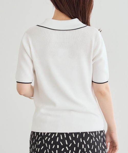 natural couture(ナチュラルクチュール)の「WEB限定/コーデを飾るトレンドアイテム ポロニット(ニット/セーター・レディース・オフホワイト/ブラック/グリーン・FREE)」の17枚目の写真