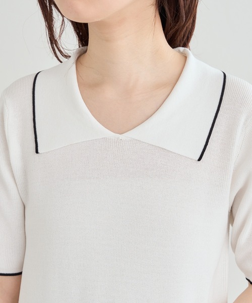 natural couture(ナチュラルクチュール)の「WEB限定/コーデを飾るトレンドアイテム ポロニット(ニット/セーター・レディース・オフホワイト/ブラック/グリーン・FREE)」の18枚目の写真