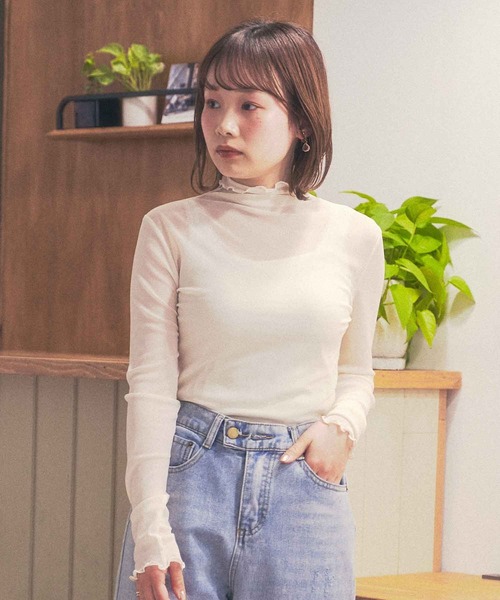 Clice de Paris(クリシェドゥパリス)の「K/シースルータートル(Tシャツ/カットソー・レディース・ブラック/グレー/ピンク/アイボリー・ONESIZE)」の19枚目の写真