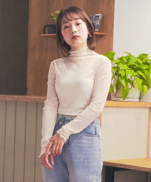 Clice de Paris(クリシェドゥパリス)の「K/シースルータートル(Tシャツ/カットソー・レディース・ブラック/グレー/ピンク/アイボリー・ONESIZE)」の18枚目の写真