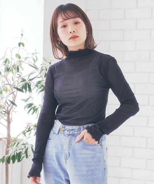 Clice de Paris(クリシェドゥパリス)の「K/シースルータートル(Tシャツ/カットソー・レディース・ブラック/グレー/ピンク/アイボリー・ONESIZE)」の14枚目の写真