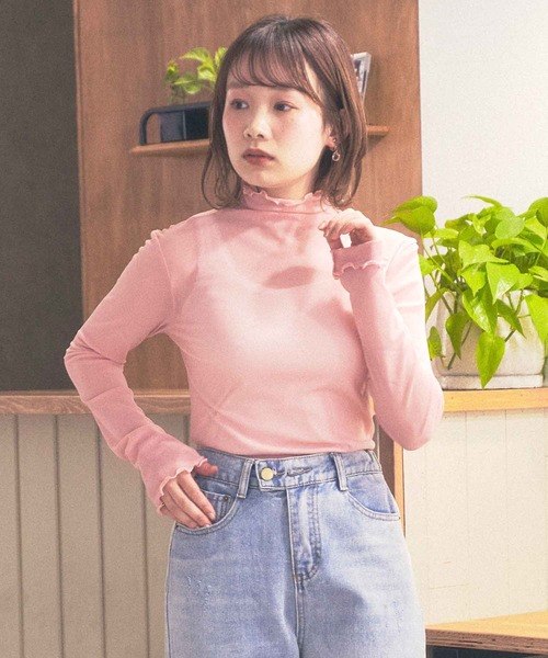 Clice de Paris(クリシェドゥパリス)の「K/シースルータートル(Tシャツ/カットソー・レディース・ブラック/グレー/ピンク/アイボリー・ONESIZE)」の22枚目の写真