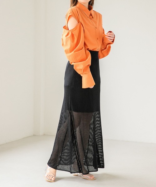 Heather(ヘザー)の「ショルダースリットシャツ 275065(シャツ/ブラウス・レディース・ホワイト/グレー/オレンジ/グリーン・FREE)」の15枚目の写真