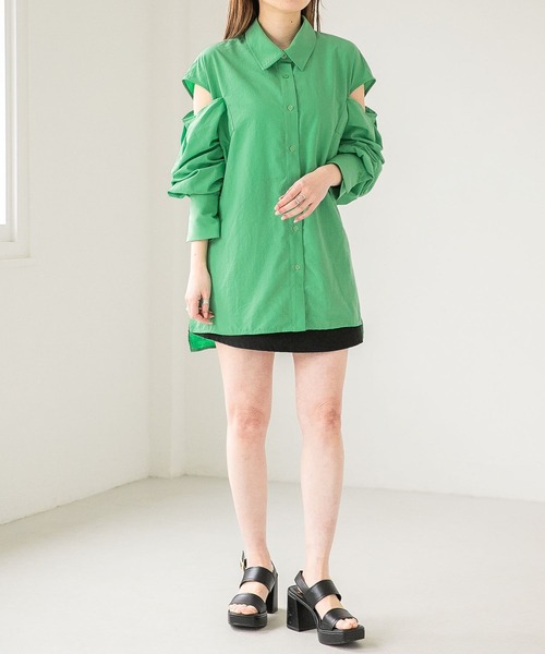 Heather(ヘザー)の「ショルダースリットシャツ 275065(シャツ/ブラウス・レディース・ホワイト/グレー/オレンジ/グリーン・FREE)」の17枚目の写真