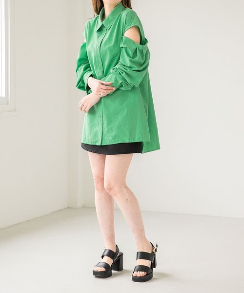 Heather(ヘザー)の「ショルダースリットシャツ 275065(シャツ/ブラウス・レディース・ホワイト/グレー/オレンジ/グリーン・FREE)」の18枚目の写真