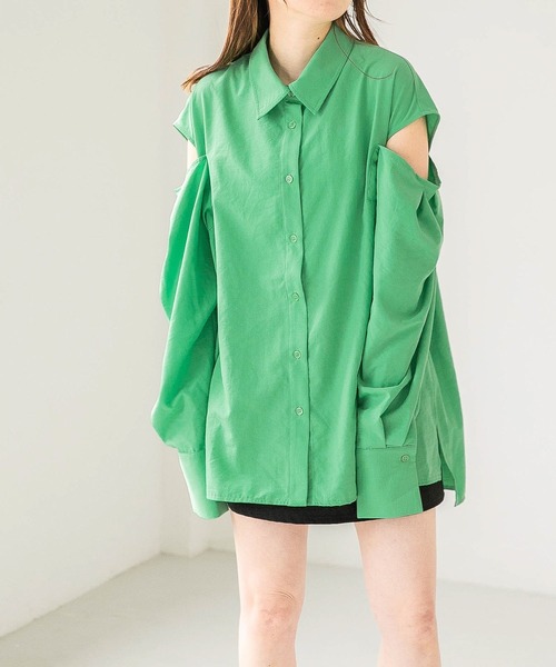 Heather(ヘザー)の「ショルダースリットシャツ 275065(シャツ/ブラウス・レディース・ホワイト/グレー/オレンジ/グリーン・FREE)」の20枚目の写真
