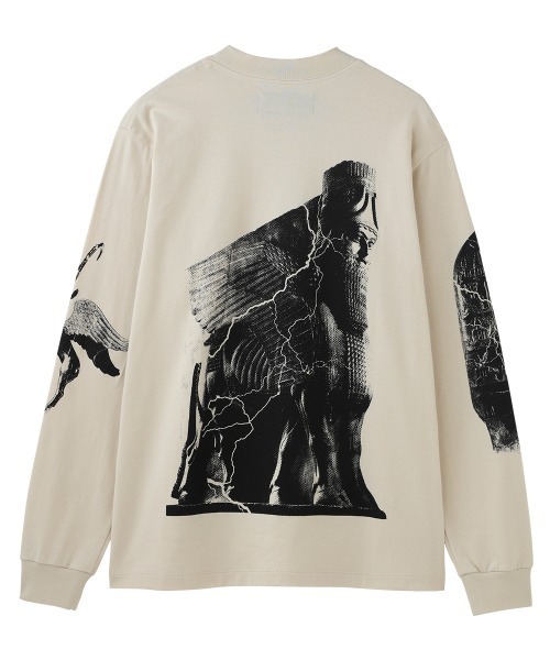 DIET BUTCHER（ダイエットブッチャー）の「DIET BUTCHER long sleeve t-shirt(back print)（Tシャツ/カットソー・メンズ・ベージュ/パープル・LARGE/SMALL/MEDIUM）」の3枚目の写真