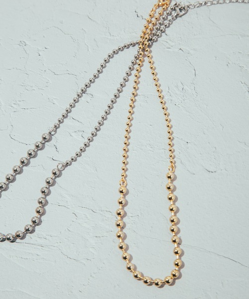 COLOR TOKYO ACCESSORIES(カラートウキョウアクセサリー)の「MIXメタルボールネックレス(ネックレス・レディース・Silver/GOLD・FREE)」の5枚目の写真