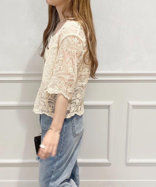 PairPair（ペアペア）の「チュールレースブラウス（シャツ/ブラウス・レディース・ライトベージュ・フリー）」の6枚目の写真