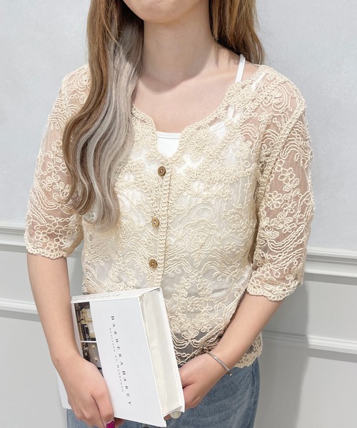 PairPair（ペアペア）の「チュールレースブラウス（シャツ/ブラウス・レディース・ライトベージュ・フリー）」の4枚目の写真