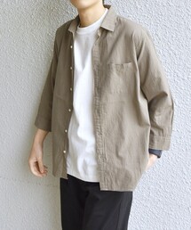 SHIPS any: コットン リネン レギュラーカラー 7分袖 シャツ 2◇