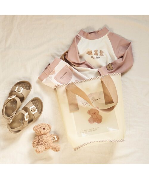 apres les cours(アプレレクール)の「tiny bear ラッシュガード_UVカット(ラッシュガード・キッズ・ベージュ・90/100/80)」の10枚目の写真