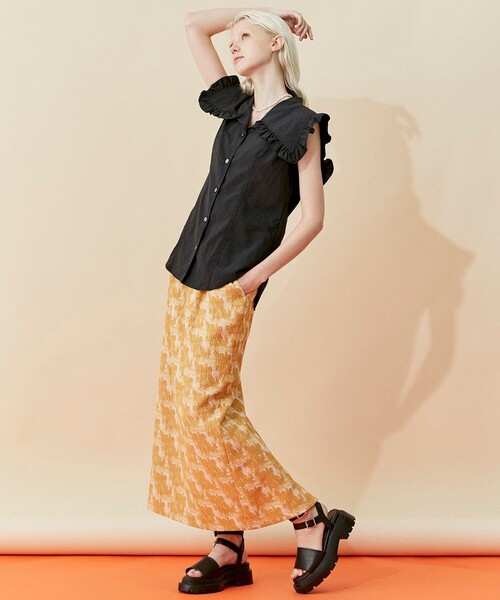 INella(イネラ)の「【INella/イネラ】フリルオープンカラーシャツ(シャツ/ブラウス・レディース・ホワイト/ラベンダー/ブラック・FREE)」の15枚目の写真