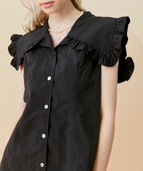 INella(イネラ)の「【INella/イネラ】フリルオープンカラーシャツ(シャツ/ブラウス・レディース・ホワイト/ラベンダー/ブラック・FREE)」の21枚目の写真