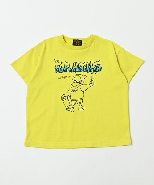 Life Support Products（ライフサポートプロダクツ）の「半袖プリントT（80～150cm）（Tシャツ/カットソー・キッズ・ライトブルー/ブラック/ベージュ/オフホワイト/カーキ/イエロー/ブルー/杢グレー/チャコール/テラコッタ・90/100/110/120/80/130/95/140/150）」の10枚目の写真