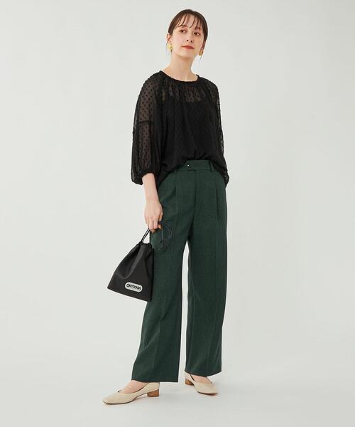green label relaxing(グリーンレーベルリラクシング)の「【矢野未希子さん着用】プレップ ツイード ワイドパンツ(その他パンツ・レディース・ベージュ/ブラウン/ケリー・40/38/42/36/34)」の4枚目の写真
