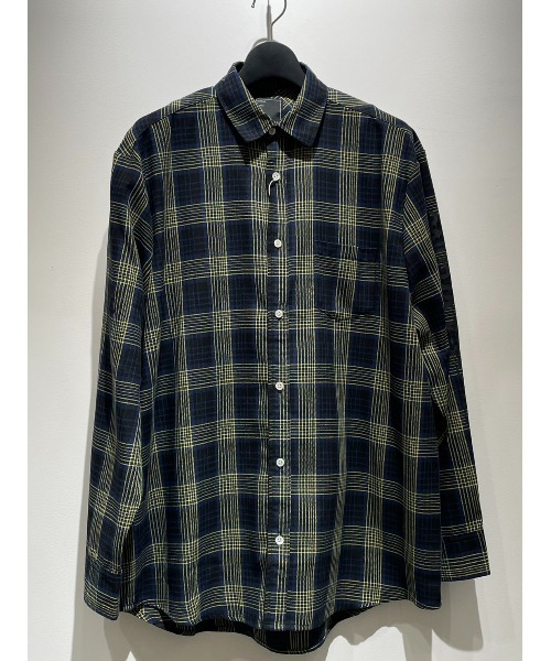 L.H.P Private Brand(エルエイチピープライベートブランド)の「A4A/エーフォーエー/バックロゴチェックシャツ(シャツ/ブラウス・メンズ・ネイビー/イエロー・M/L)」の12枚目の写真