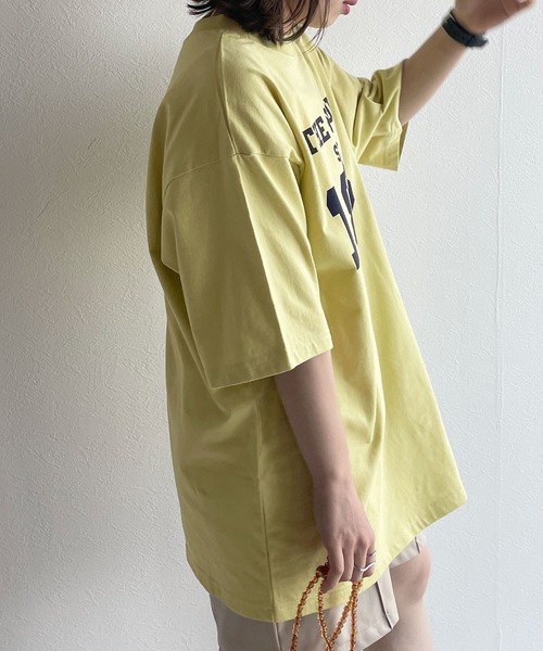 ビンテージ ダブルフェイスtシャツ フェードネイビー✖イエロー好配色