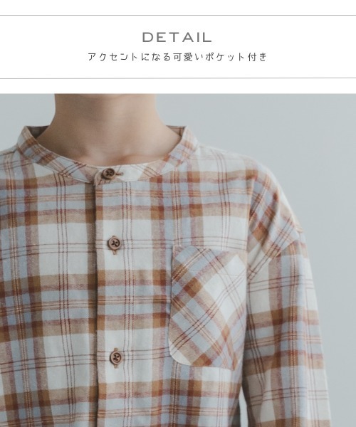 pairmanon（ペアマノン）の「【かぞくおそろい】スタンドカラーポケット付き長袖シャツ（シャツ/ブラウス・キッズ・ブラック系その他2/ベージュ系その他2/ブルー系その他2/ブルー系その他4・110/120/150/140/130/100/90）」の8枚目の写真