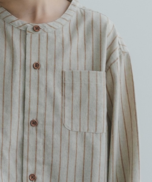 pairmanon（ペアマノン）の「【かぞくおそろい】スタンドカラーポケット付き長袖シャツ（シャツ/ブラウス・キッズ・ブラック系その他2/ベージュ系その他2/ブルー系その他2/ブルー系その他4・110/120/150/140/130/100/90）」の11枚目の写真