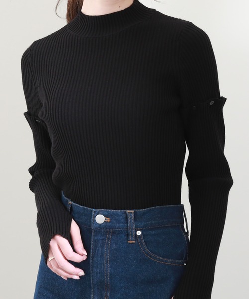 archives（アルシーヴ）の「袖取り外しリブニット（ニット/セーター・レディース・ブラック/ベージュ/ブラウン/アイボリー・MEDIUM）」の11枚目の写真