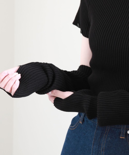 archives（アルシーヴ）の「袖取り外しリブニット（ニット/セーター・レディース・ブラック/ベージュ/ブラウン/アイボリー・MEDIUM）」の14枚目の写真