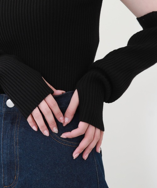 archives（アルシーヴ）の「袖取り外しリブニット（ニット/セーター・レディース・ブラック/ベージュ/ブラウン/アイボリー・MEDIUM）」の16枚目の写真