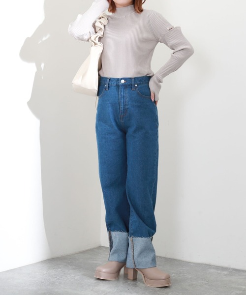 archives（アルシーヴ）の「袖取り外しリブニット（ニット/セーター・レディース・ブラック/ベージュ/ブラウン/アイボリー・MEDIUM）」の8枚目の写真