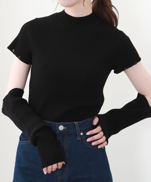 archives（アルシーヴ）の「袖取り外しリブニット（ニット/セーター・レディース・ブラック/ベージュ/ブラウン/アイボリー・MEDIUM）」の12枚目の写真