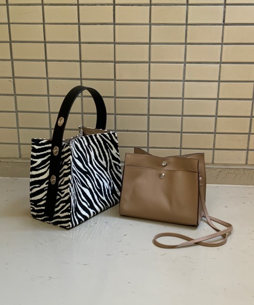 カシュカシュ cachecache / アニマル柄ヒネリハンドルインバッグセットトート（ショルダーバッグ）｜cache cache（カシュ カシュ）