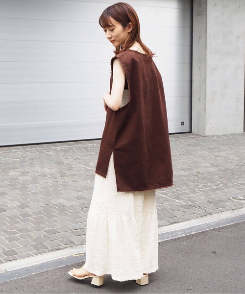 tiptop（ティップトップ）の「【ZOZO限定アイテム】フリンジ使いVネックベスト（ベスト・レディース・ブラウン/ブラック/カーキ/アイボリー/ホワイト系その他/ブラック系その他/ブルー・FREE）」の19枚目の写真