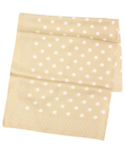 La TOTALITE(ラトータリテ)の「DOTスカーフ。(ストール/ショール・レディース・ベージュ/ネイビー・FREE)」の1枚目の写真