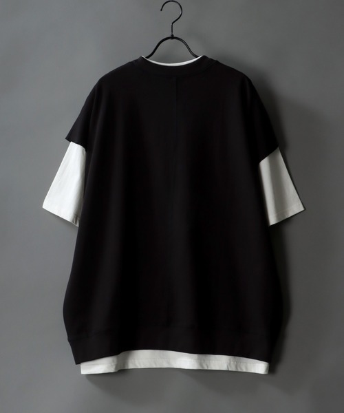 SITRY（シトリー）の「Big silhouette sweat vest×wide T-shirt/ビッグシルエット スウェットベスト×ワイドTシャツ（ベスト・メンズ・ブラック/サックスブルー/グリーン/グレイッシュベージュ・M/L/XL）」の9枚目の写真